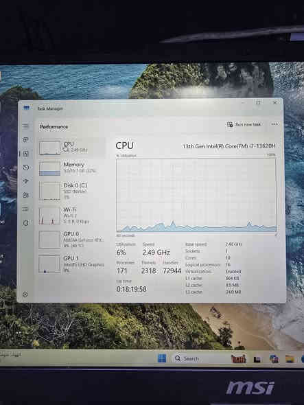MSI Cyborg 15
Intel Core i7-13620H الجيل (13)
 Ram 16 G DDR5
NVIDIA GeForce RTX 4060 8G
وحدة التخزين  ssd  
NVMe Samsung 1Tb
لابتوب  جديدة مصارلها  اقل الشهرين  بعدها بالضمان 
سعرها مليون و150 الف 
للاستفسار 
***********
