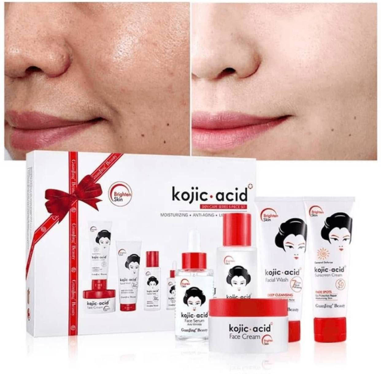 مجموعة العناية بالبشرة من كوجي سان GuanJing Beauty Kojic Acid، وهي سلسلة منتجات مصممة خصيصاً لتفتيح البشرة، و مكافحة الشيخوخة، وعلاج التصبغات والبقع الداكنة. تعتمد هذه المجموعة على حمض الكوجيك (Kojic Acid) الذي يعمل على تثبيط إنتاج الميلانين، مما يساعد في توحيد لون البشرة وتقليل آثار حب الشباب والبقع الناتجة عن الشمس. 

✅تتكون المجموعة الخماسية الظاهرة في الصورة عادةً من المنتجات التالية:
✔️غسول الوجه (Facial Wash): لتنظيف البشرة بعمق وإزالة الشوائب والزيوت.
✔️تونر الجوهر (Essence Toner): يساعد في ترطيب البشرة وشد المسام.
✔️سيروم الوجه (Face Serum): تركيبة مركزة لتقليل التجاعيد وتفتيح البقع.
✔️كريم الوجه (Face Cream): للترطيب العميق وتفتيح البشرة.
✔️كريم واقي الشمس (Sunscreen Cream): حماية SPF 50 من الأشعة فوق البنفسجية لمنع ظهور تصبغات جديدة. 
#الاصلي
السعر 23الف
🚘يوجد خدمة توصيل لجميع محافظات العراق ٤ الاف 🚘


**إذا كنت صاحب هذا الإعلان وتريد حذفه لأي سبب، رجاءا أرسل رسالة إلى الدعم الفني**