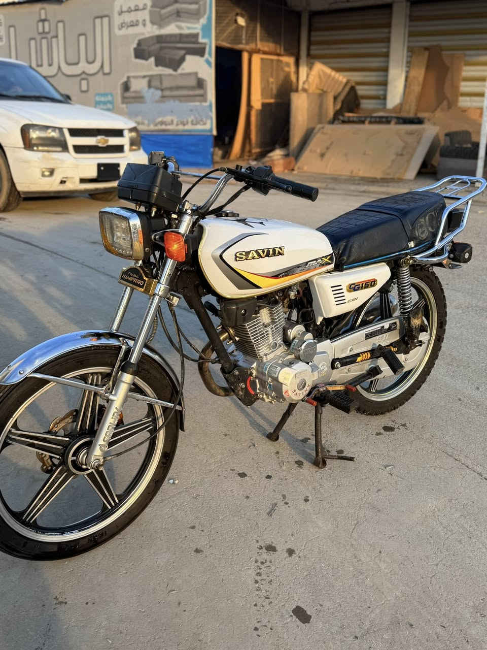 دراجة ساڤين 5گير محرك 200شرط مامفتوح موديل2023كهربائيات شغاله نشاط فول سويجات تحكم من بعد تشغله من بعيد سعر 475شراي طب خاص او انتصل ***********مكاني كركوك
