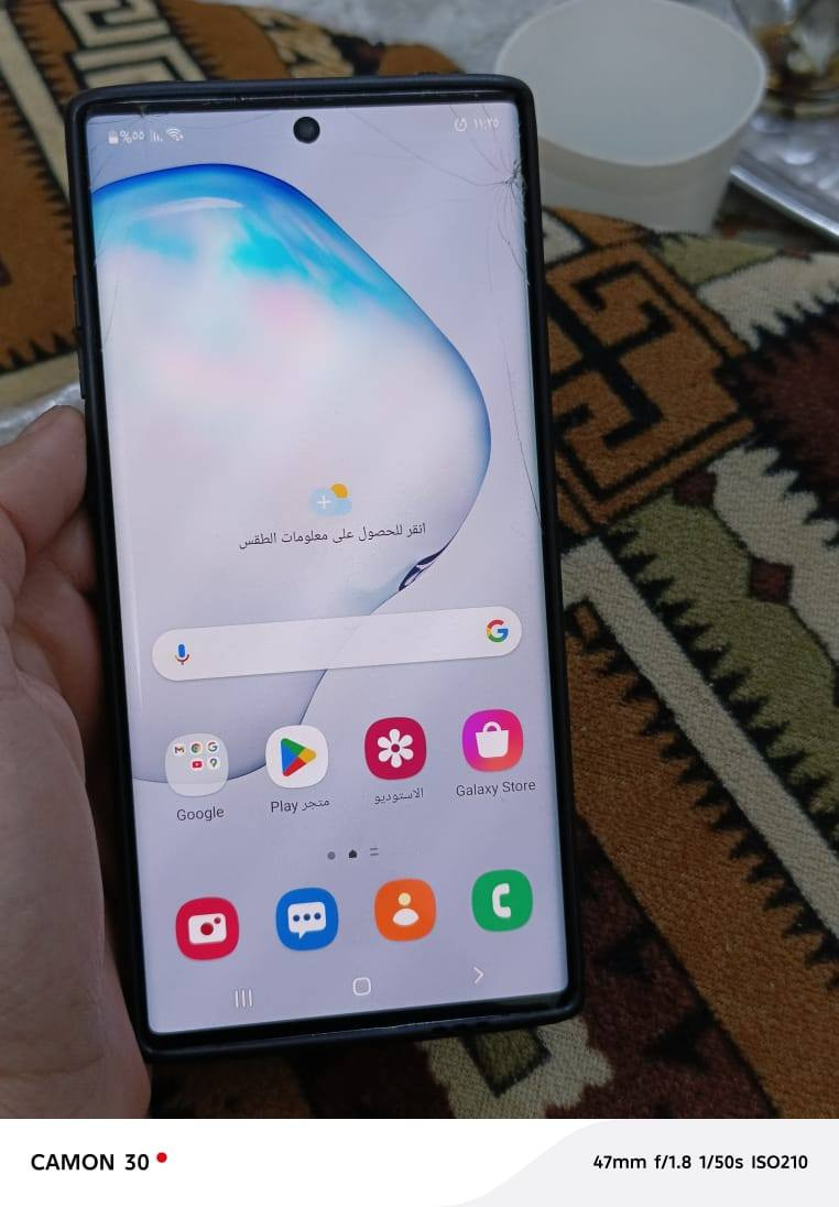 السلام عليكم
للبيع
سامسونك نوت10بلاس
SAMSUNG Note10+  
ابو القلم 
 دبل سيم كارت

موبايل على وضع الشركة 
بلادي 
ما مفتوح ولا برغي 
فقط الضهر مبدل 
وشغااال كامل

الذاكرة 256
العشوائية 12+ 8 =20
المعالج 👇🏻
هـ Exynos 9825
إكسينوس9825
تكنولوجيا 7 نانو 

البطارية4300
 منفذ الشحن تايـبـسـي

بصمة اصبع مدمجه بالشاشة
+بصمة وجهـ

الشاشة دايناميك اموليد
Dynamic AMOLED
دقة الشاشة 3040×1440 

سماعات ستيريو
 صوت عالي ونقي 

كامراته تخبل زلااال 

ويا حافضه عدد 2
موبايل مال جناي

فقط بي فطور 
جداً خفيفات
 بالظهر + بالكلاس 
جداً خفيفات 
ما مأثر على شي أبد 

(( السعر 135 قفل🔒 )) 
((♦السعر ثابت♦)) 
شراي اتصل 
 العنوان الرمادي 
هـ***********
