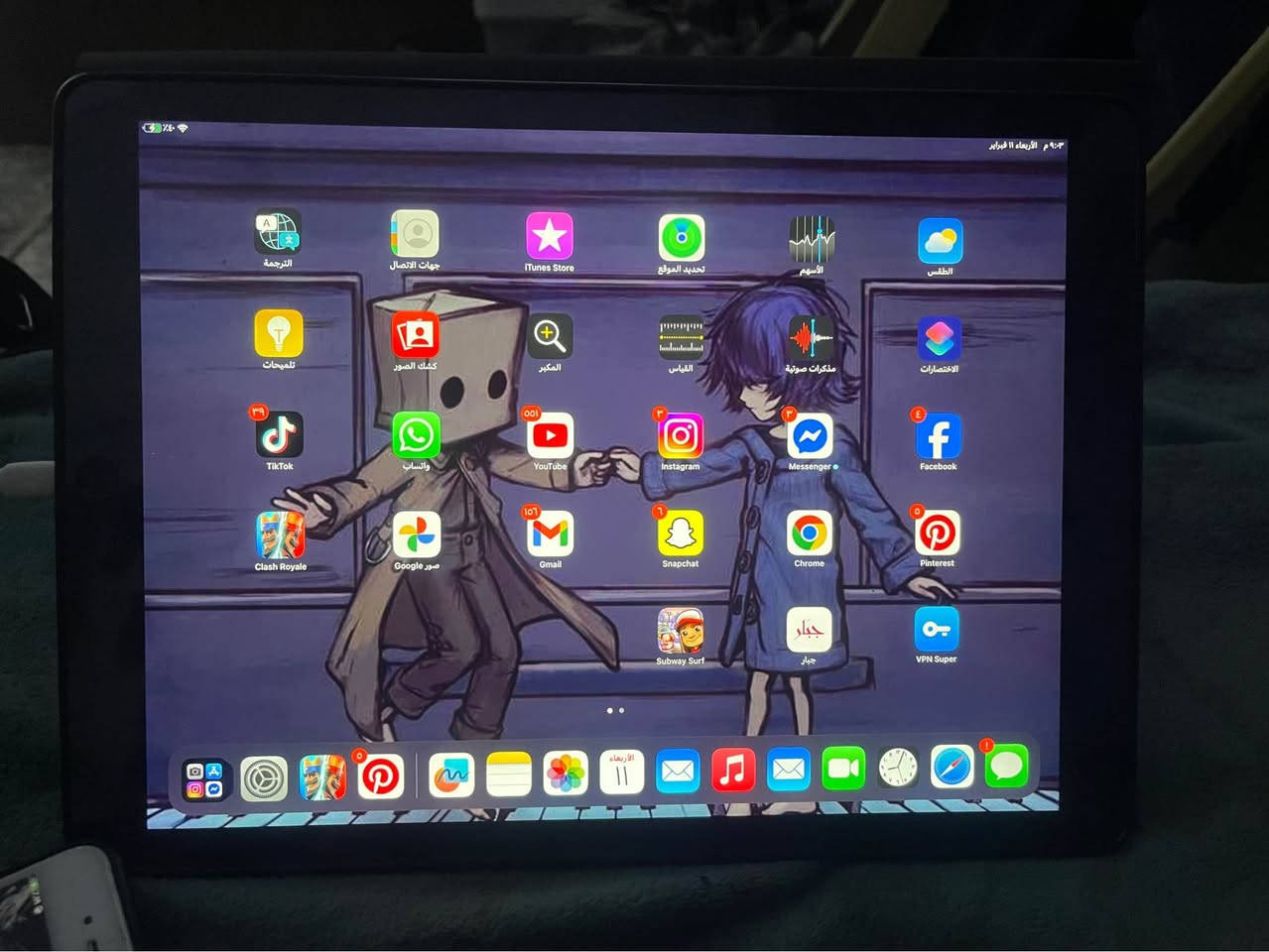 مكانيّ بغداد الشعب *********** حجم الشاشه عملاق 12.9شاشه ذاكره 128 بصمه كأمره 4سماعات صوت فول بغداد, العراق
