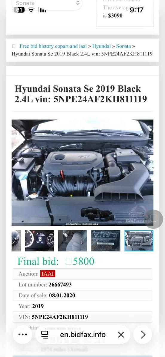 سوناتا ٢٠١٩
ماشية ٤٠ الف
رقم نجف
مابيها نقص 
السعر ١٤٣ 
*********** النجف, العراق
