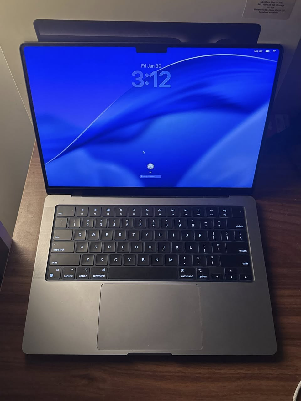 ماكبوك برو M3
رام 16
بطارية 98% 
شاحنة اصلية + باكيته وياه
1,750,000


**إذا كنت صاحب هذا الإعلان وتريد حذفه لأي سبب، رجاءا أرسل رسالة إلى الدعم الفني**