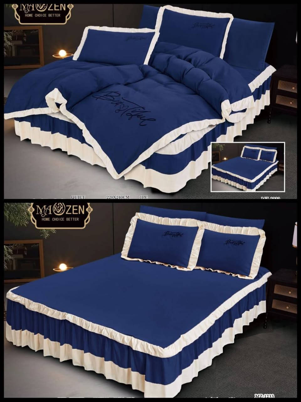 فرشه مقرنصه مع محلف ديباج 6 قطع نفرين 
قياس لحاف 220/240


**إذا كنت صاحب هذا الإعلان وتريد حذفه لأي سبب، رجاءا أرسل رسالة إلى الدعم الفني**