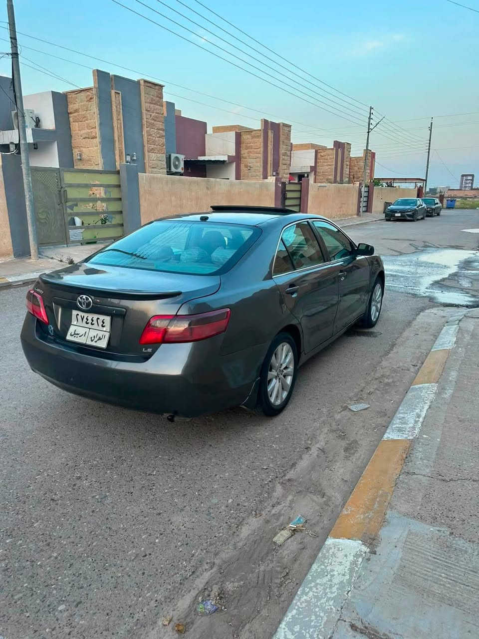 تويوتا كامري 2009 وارد امريكي
بيها جاملغ ضرر وقطعتين جراد ومصبوغات
تبريد ثلج
محرك 4) 2400 سلندر)
المواصفات:
تحكم ستيرن جهتين
مثبت سرعة
كشن كهربائي
فتحة سقف
حساس خلفي
كشنة جلد
كير ومحرك (كفالة)
تخم تاير 
تبريد ثلج
السيارة جاهزة (خير من الله، مال جناي)
السعر 97
مكان سياره الفلوجه 
الرقم : *********** واتس
