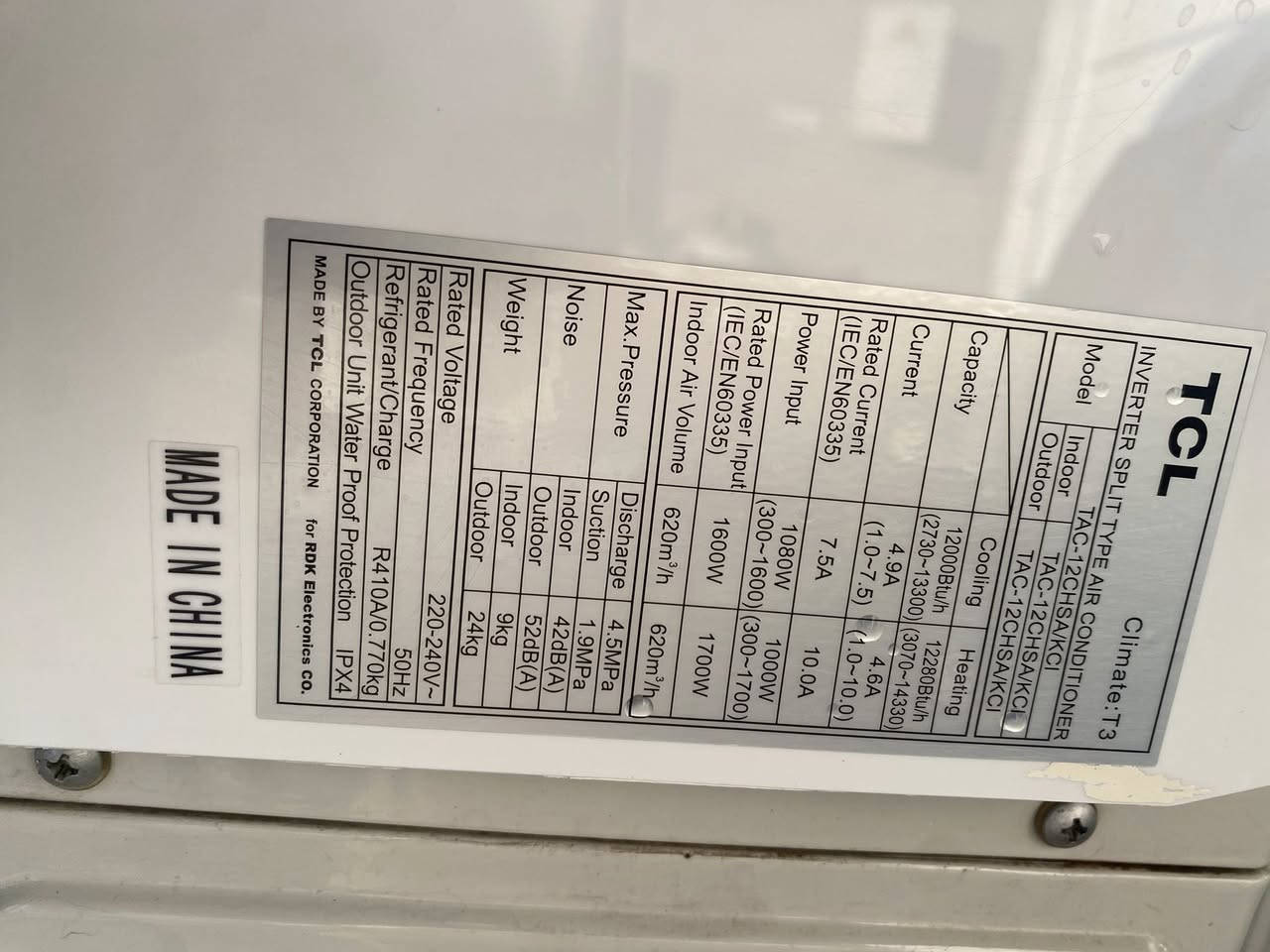 السلام عليكم
للبيع سبلت
نوع TCL
حجم واحد طن 
انفيرتر تحكم امبير 
السعر 375 الف
***********
