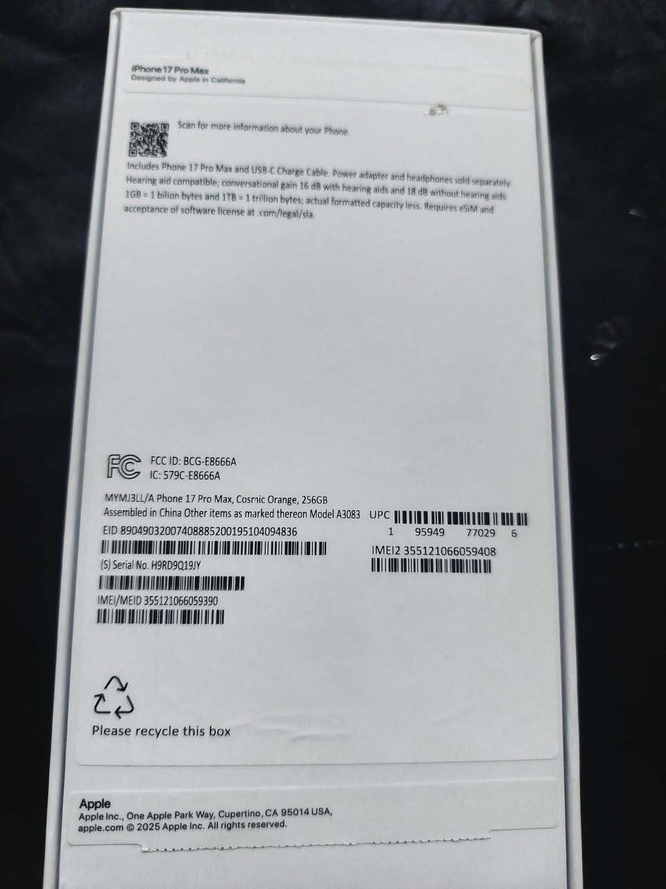 السلام عليكم ايفون 17 كوبي ماستر
للبيع 130 واصل ذاكره 256


**إذا كنت صاحب هذا الإعلان وتريد حذفه لأي سبب، رجاءا أرسل رسالة إلى الدعم الفني**