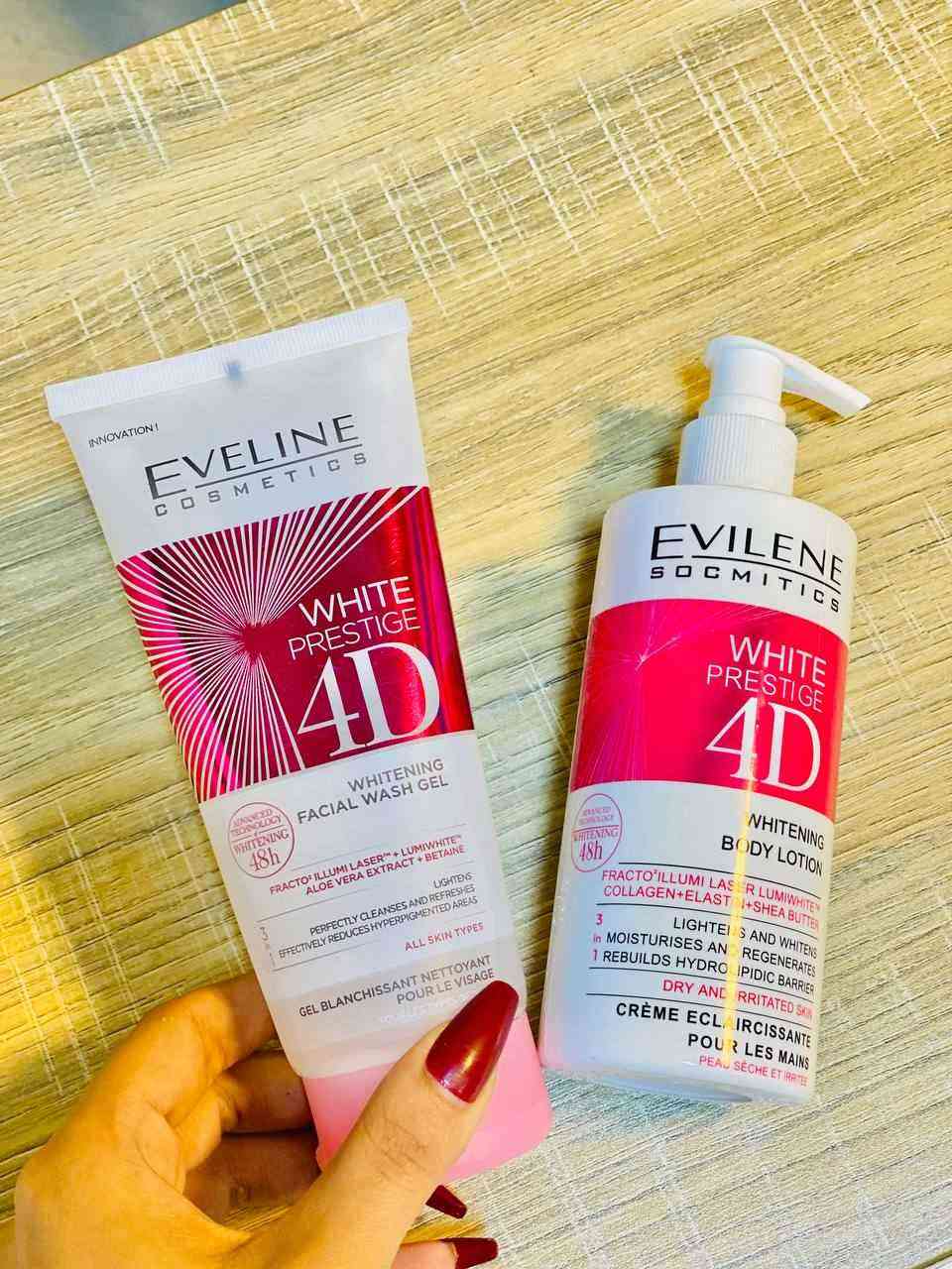 مجموعة ايفيلين البولندية 🇵🇱 Eveline Cosmetics White Prestige 4D للعناية بالبشرة.
تحتوي المجموعة على لوشن تبييض للجسم وغسول جل لتبييض الوجه. 
تستخدم تقنية Fracto Illumi Laser™ و Lumiwhite™.
صُممت لتفتيح البشرة وتقليل التصبغات. 
مناسبة للبشرة الجافة والمتهيجة (اللوشن) وجميع أنواع البشرة (الغسول). 
تبييض خلال 48 ساعة.✅ بغداد, العراق


**إذا كنت صاحب هذا الإعلان وتريد حذفه لأي سبب، رجاءا أرسل رسالة إلى الدعم الفني**