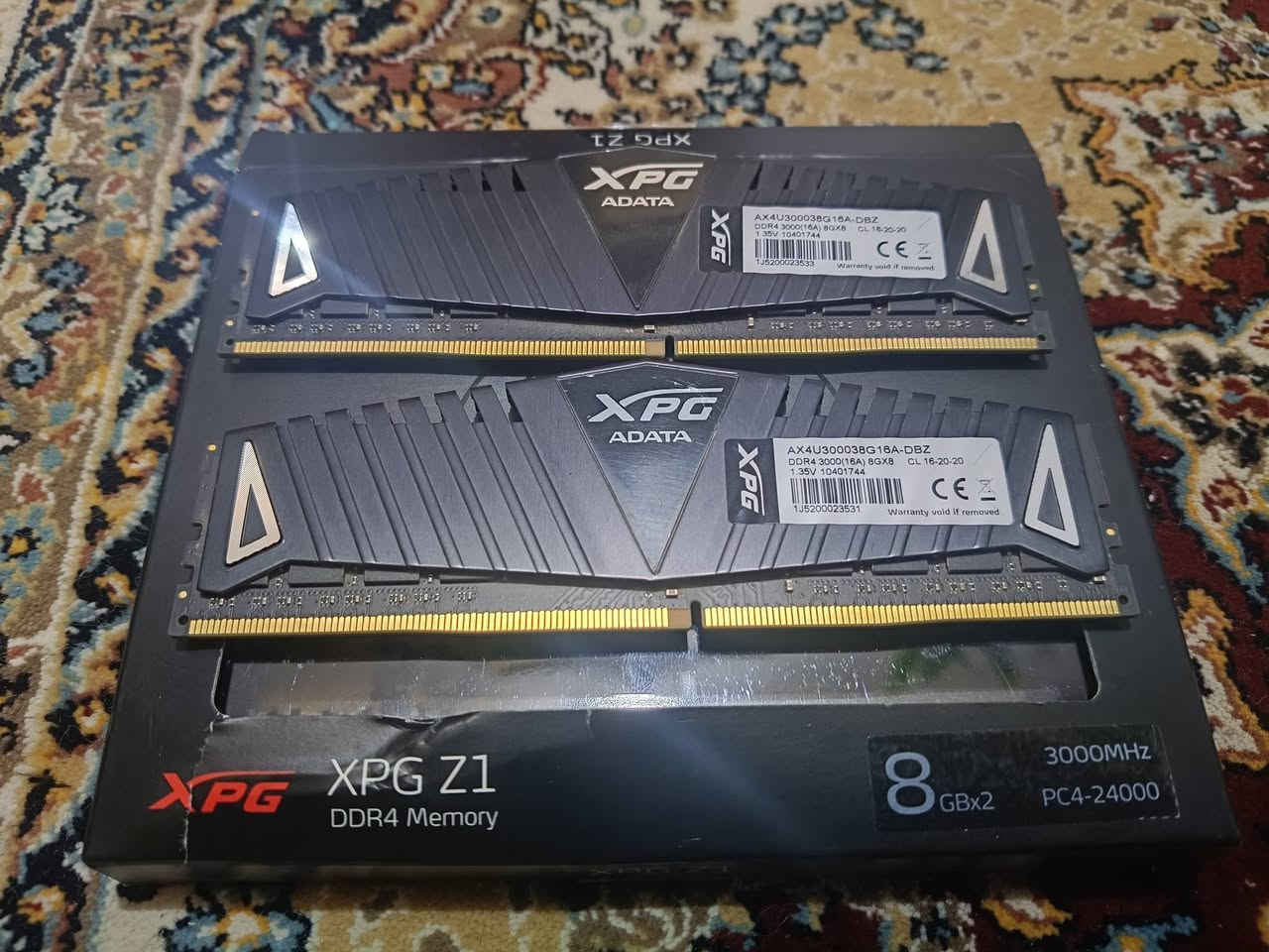 قطع PC مستعملة للبيع 🖥️
للبيع قطع حاسبة مستعملة بحالة ممتازة
CPU: Ryzen 5 2600 ----- 60الف

GPU: GTX 1660 Super PNY XLR8 6GB ------ 170الف

Mobo: ASRock B450 Pro 4 ---------- 120الف

RAM: 16GB DDR4 3000MHz -------- 130الف

Case: Xigmatek Venom X ------- 75الف

Tp-link wifi card --------- 10الف


**إذا كنت صاحب هذا الإعلان وتريد حذفه لأي سبب، رجاءا أرسل رسالة إلى الدعم الفني**