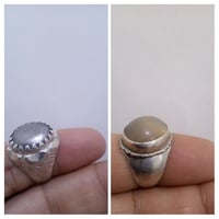خاتمان قديمان حديد صيني ابيض ينجذب للمغناطيس مع يماني قديم صياغه فضه ا...