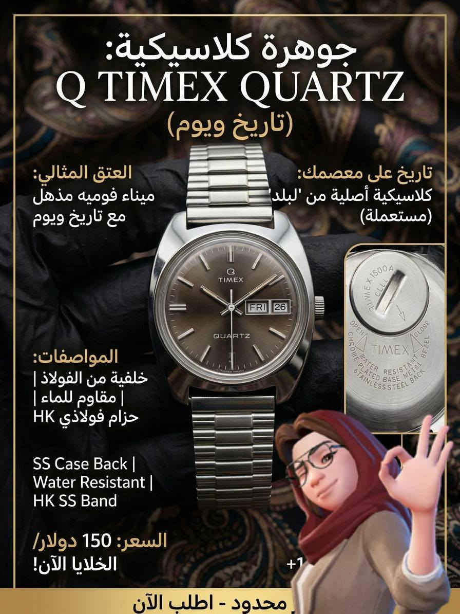 السلام عليكم..  ساعة تايمكس بالة بريطاني قطعة واحدة فقط نظافة 95% غير مفحوصة السعر 25 يتوفر توصيل 5 الف لكل محافظات العراق 🇮🇶
كما تتوفر ايضا بعض  الساعات النسائية


**إذا كنت صاحب هذا الإعلان وتريد حذفه لأي سبب، رجاءا أرسل رسالة إلى الدعم الفني**