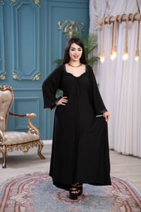 دشداشة نسائي • زبدة تركي • سواد فاحم