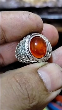 خاتم عقيق • فضة 925 • صنعة ايرانية
