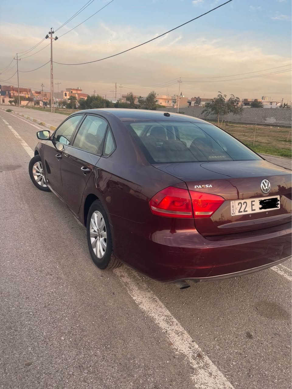 Passat 2013
رقم اربيل
هزه و سنوية جديد لحد 2030
كير و محرك بشرط
محرك 5 بستن مامفتوح
ماشي ١٤٧ الف كم
تبريد و تدفئة بشرط 
اطارات جديده 
بطاقة بانزين 
تحكم ستيرن 
شاشة كاميرا داشكام ..
سيارة بدون صبغ بس تقرير غركان 
مكان سيارة كركوك سعر 110$ بها مجال
*********** كركوك, العراق
