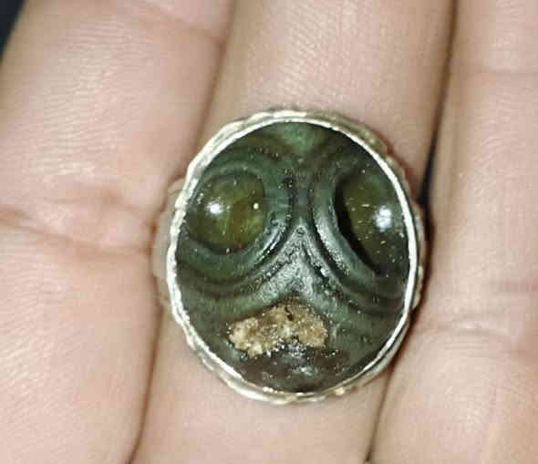 ياالله داوودي قديم جدن مصور وجه مرعب لون اخظر نادر صياغه يدويه بغداد مدينه الصدر ***********
