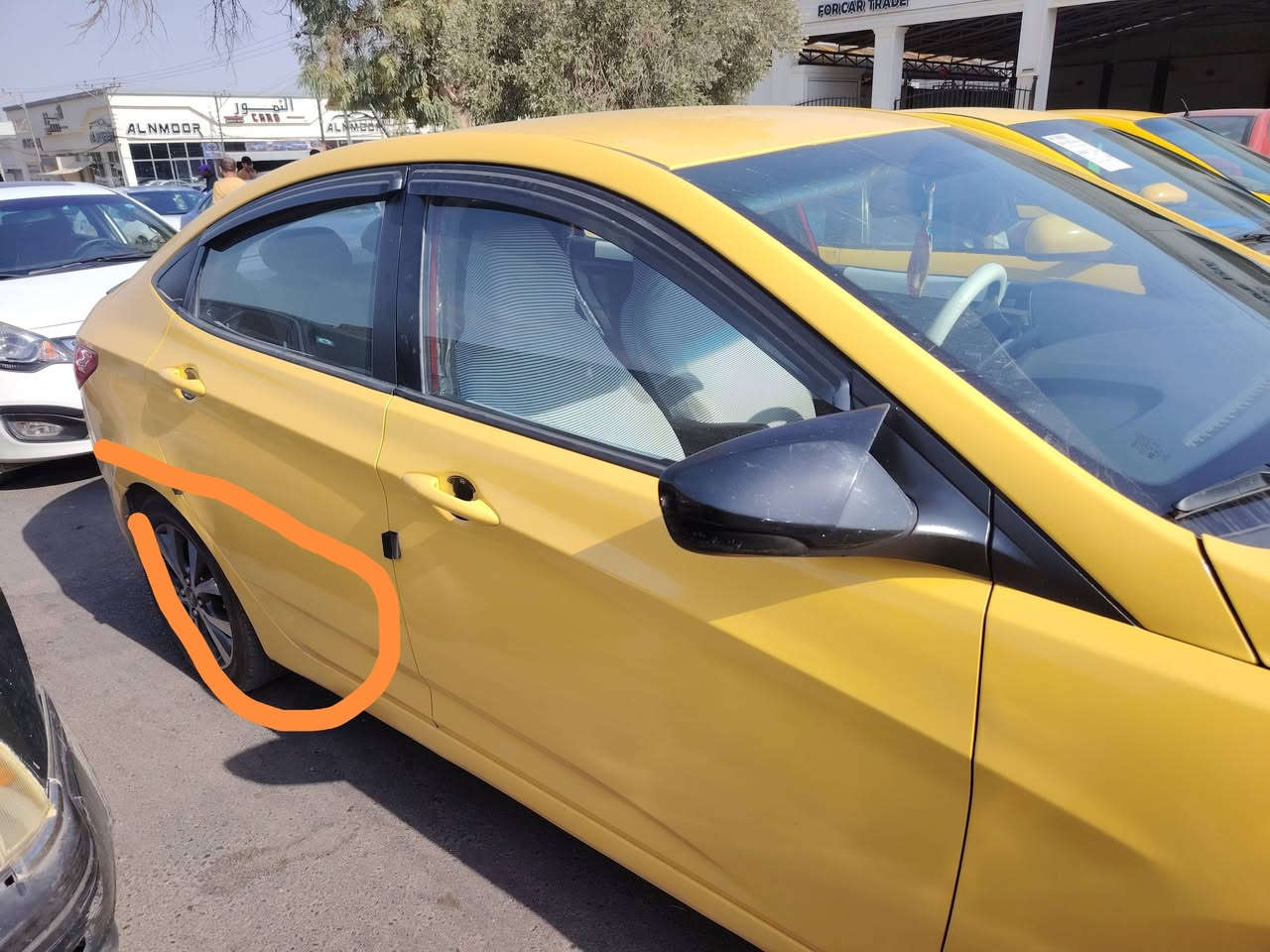 اكسنت ٢٠١٢ أمريكي باسمي الضرر موضح بالصور هيئة صفر شرط رقم انكليزي جديد  تحويل محرك كير شرط طالب عليها ٩٧ وبيها مجال ***********
