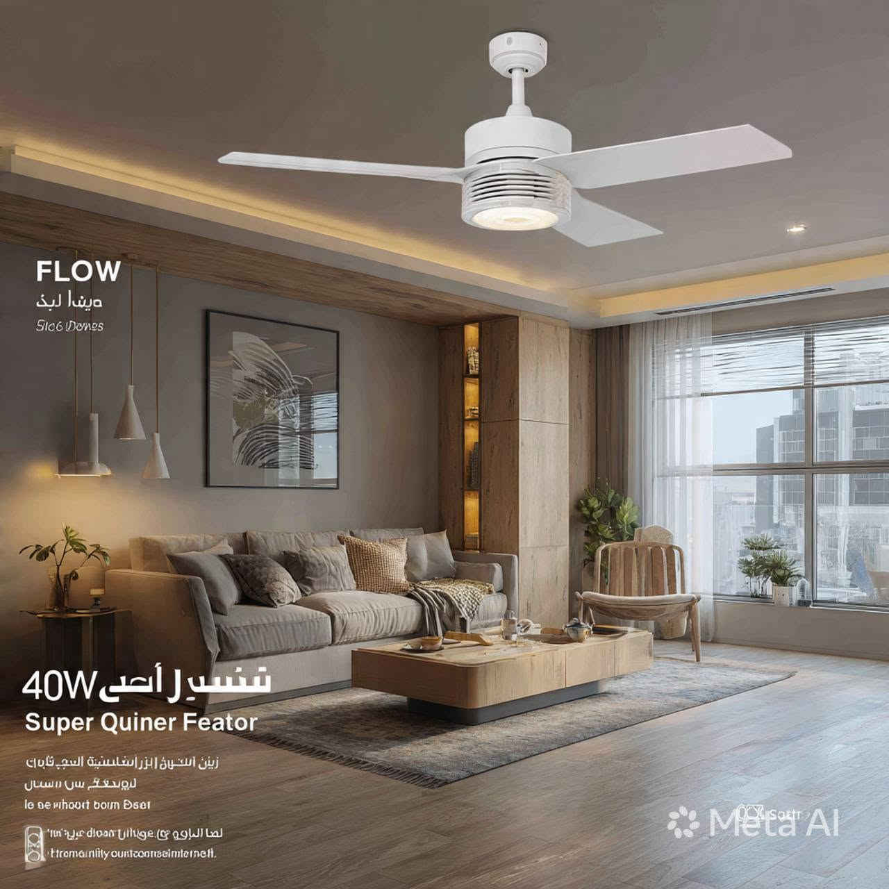 مميزات المنتج بالإعلان:
•  40W قوة: تبريد وإنارة قوية 
•  Super Quiet: هادئة جداً وما تطلع صوت
•  قاعدة E27: تركب على أي سوكة عادية بدون تأسيس
•  6 ريش: توزيع هواء أقوى لغرفتك
•  مع ريموت: تحكم بالسرعة والإنارة وانت بمكانك


**إذا كنت صاحب هذا الإعلان وتريد حذفه لأي سبب، رجاءا أرسل رسالة إلى الدعم الفني**