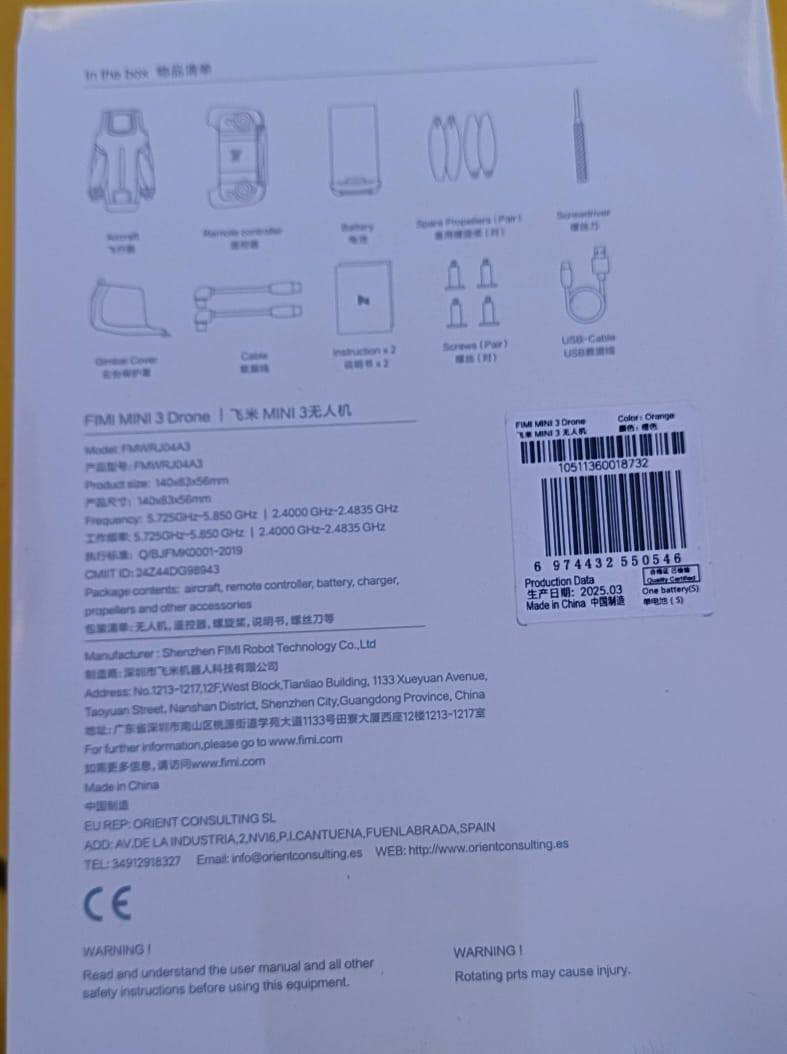 درون شاومي ميني FIMI MINI 3
للبيع معروفه مواصفات الدرون   
اتصل  رصيد واتس اب  ***********
 اني فتحته من الجيس بايدي فقط للتصوير المحتويات 
توصيل بغداد فقط
