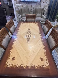 ميز خشب طبيعي تركي صاج 6 كراسي جديد استعمال قليل  بغداد الدورة  078108...