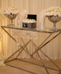 ميز امامي مع ميز جانبي  للبيع سل ستيل اصلي ميصدي او ميزنجر مكاني بغداد...