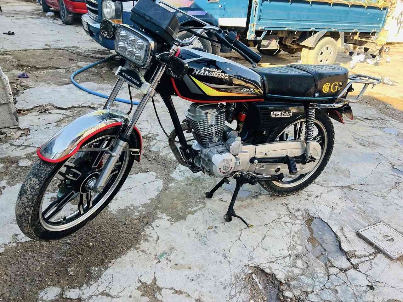 السلام عليكم دراجه  نامي برو(خمسه گير) للبيع محرك مفتوح 
موديل 2021 دراجه حلوه ما بيها اي نقص سعرها 375 وبيها مجال الشراي يتصل ‭***********‬
