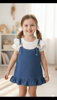فستان بناتي • جينز • قياس ١-٥ سنة