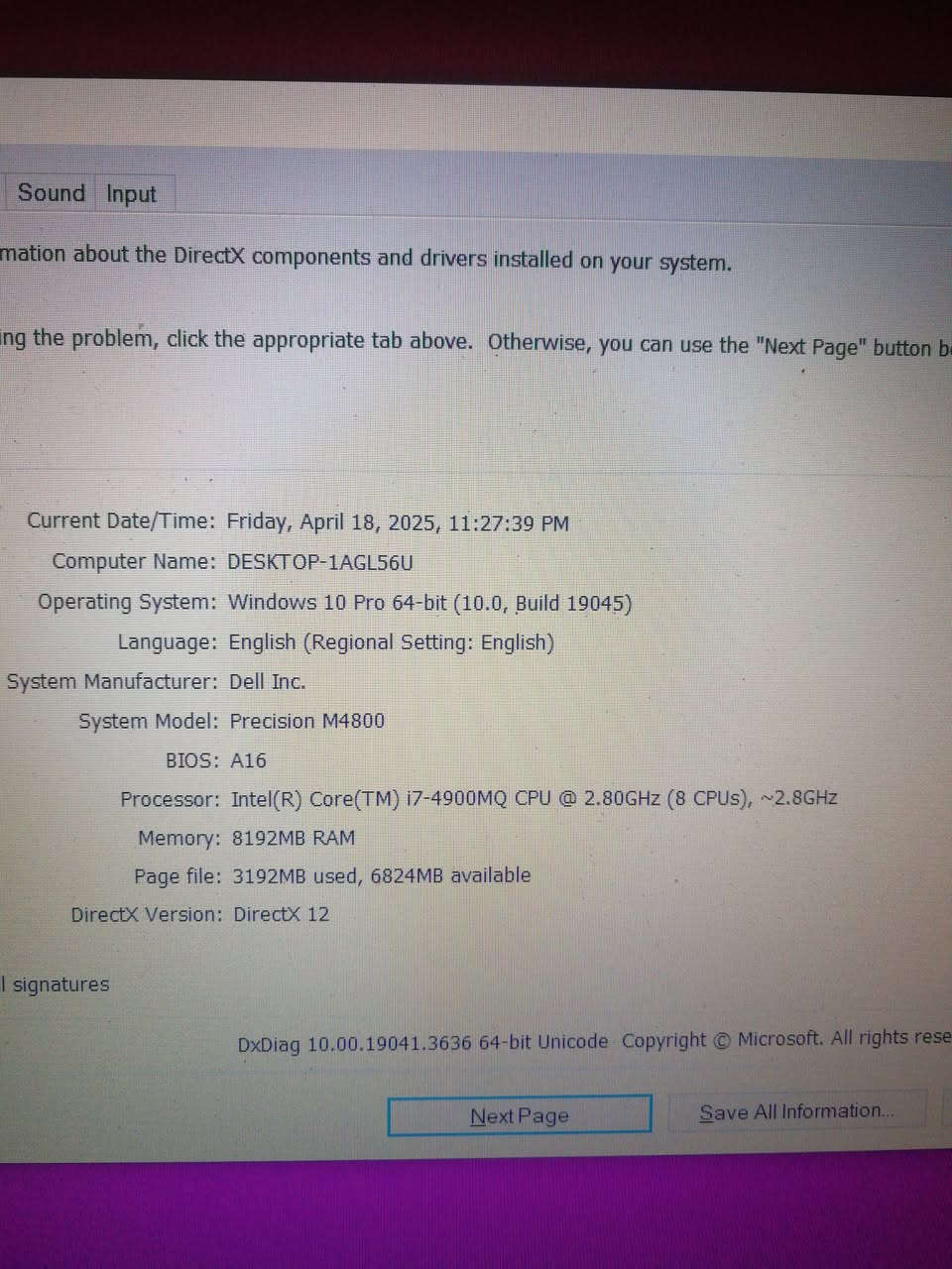 لابتوب dell m4800
🔹 المعالج: Intel Core i7-4900MQ بسرعة 2.8GHz
🔹 الرام: 8GB
🔹 الهارد: SSD 240GB (سريع بالإقلاع والتحميل)
🔹 كرت الشاشة: NVIDIA Quadro K2100M 2GB
🔹 الشاشة: 15.6 إنج – Full HD 1920×1080
🔹 الشاحن: أصلي 240 واط
🔹 الحالة: مكفول من كل شيء
.     البطاريه . استخدم متواصل تقريباً ساعة . 
.       السعر 250 مع التوصيل .


**إذا كنت صاحب هذا الإعلان وتريد حذفه لأي سبب، رجاءا أرسل رسالة إلى الدعم الفني**