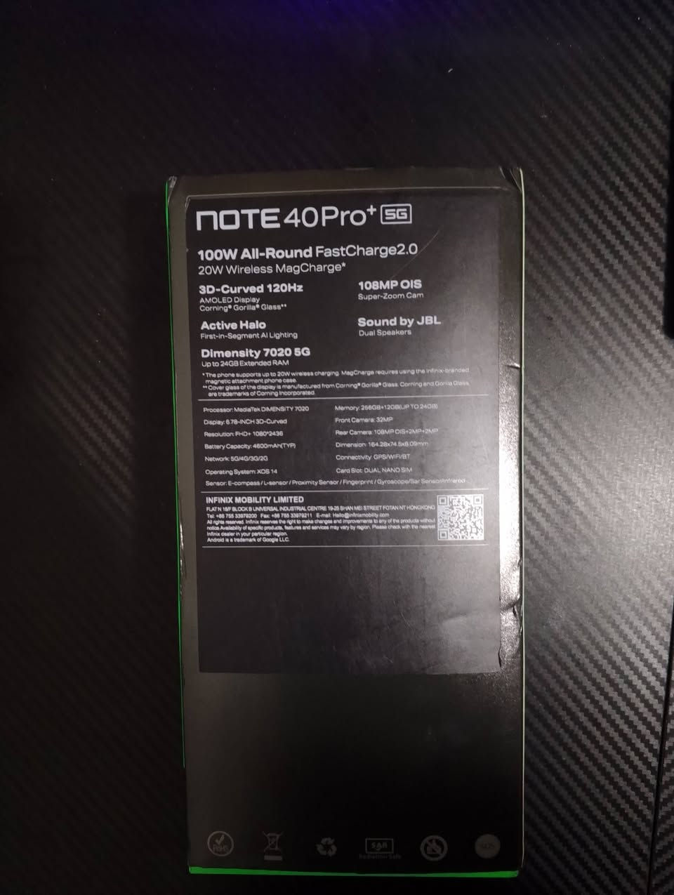 تلفون +Infinix NOTE40 Pro 2G 256GB 100W 
هوة وجميع ملحقاته تلفون جديد ماتلكه مثله مال بنيه وصارله شهر وانضرب بورد الشحن مستعجلين عله بيعته مستحيل تلكون مثل هاذة التلفون وبنضافته مستعمل شهر الى شهرين ونص الشراي يراسلنه عله هاذة الرقم واتساب *********** المكان بغداد كراده سعر التلفون 425
