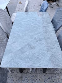 طاولة مرمر • طقم كراسي ٤-٦ • مجمع العبدالله التجاري