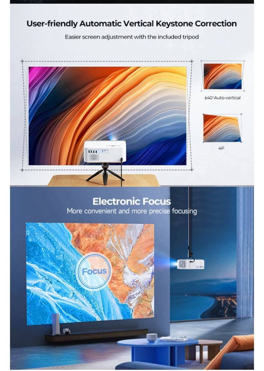 مواصفات بروجكتر WiMiUS P63 / B63 ✨
🔹 الدقة الأصلية: Full HD 1080P 📺
🔹 يدعم تشغيل 4K Ultra HD 🎬
🔹 السطوع: 750 ANSI Lumens 💡
🔹 نسبة التباين: 22000:1 🎨
🔹 نظام تشغيل Android TV مدمج 📱
🔹 يحتوي على Netflix / YouTube / Prime Video 🎥
🔹 واي فاي Wi-Fi 6 سريع وثابت 📶
🔹 بلوتوث 5.2 لتوصيل السماعات 🔊
🔹 تصحيح تلقائي للصورة Keystone ↔️
🔹 فوكس كهربائي سريع Electric Focus ⚡
🔹 حجم عرض من 40 إلى 300 إنچ 🍿
🔹 سماعات مدمجة بصوت قوي 🔊
🔹 المنافذ: HDMI ×2 / USB ×2 / AV / AUX 💻🎮
🔹 يدعم AirPlay و Miracast 📲
🔹 عمر لمبة يصل إلى 30000 ساعة ⏳
🔹 الوزن: حوالي 2 كغم ⚖️
📦 محتويات الكرتون:
✔️ البروجكتر
✔️ ريموت كنترول
✔️ كيبل طاقة
✔️ حامل / ترايبود
✔️ دليل استخدام
🤍 اللون: أبيض
🏷️ الموديل: WiMiUS P63 / B63


**إذا كنت صاحب هذا الإعلان وتريد حذفه لأي سبب، رجاءا أرسل رسالة إلى الدعم الفني**