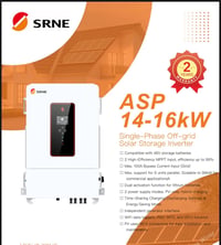 توفر انفيرتر SRNE 16kw single 2 mppt  4 سترنگ ، كل سترنگ يتحمل 10 الوا...