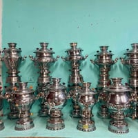 للبيع شلعه سماورات نفط ٢٢ قطعه شغالين بدون عيب او نقص نحاس طلاء فضي يو...