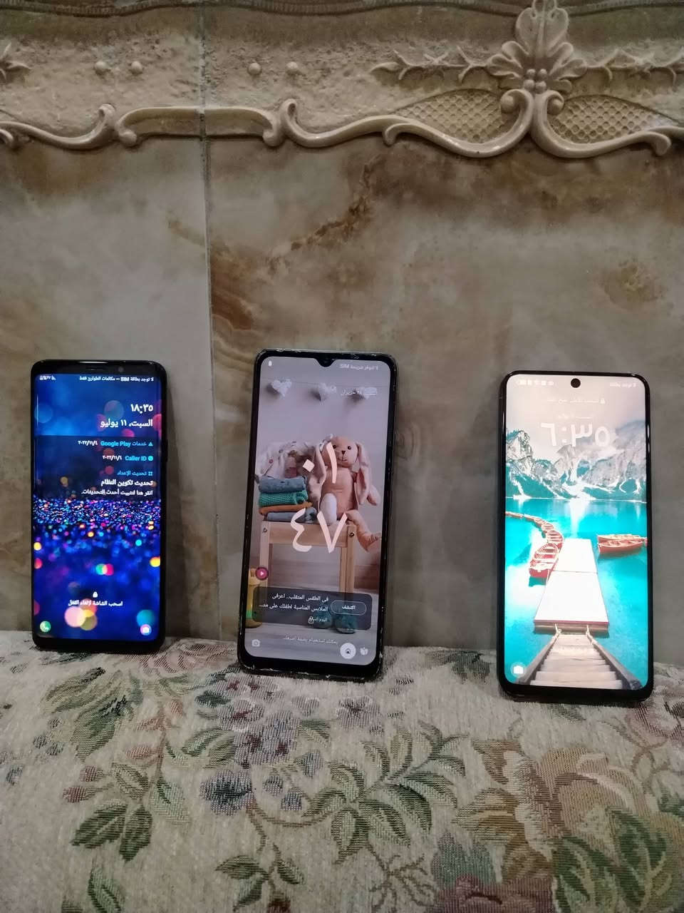سلام عليكم للبيع هونر x8a امبدل شاشه أصليه وبي مشكله من اخلي السيم كارت بي يكوم يطفي مرات السعر ١٢٥  ريدمي امبدل شاشه أصليه مابي مشكله السعر ١٢٥ وكلكسي S9بلاس امبدل شاشه أصليه والدكمه مال البصمه واكعه شغل مابي مشكله السعر ١٥٠ الف مكاني بغداد *********** بي وات ساب
