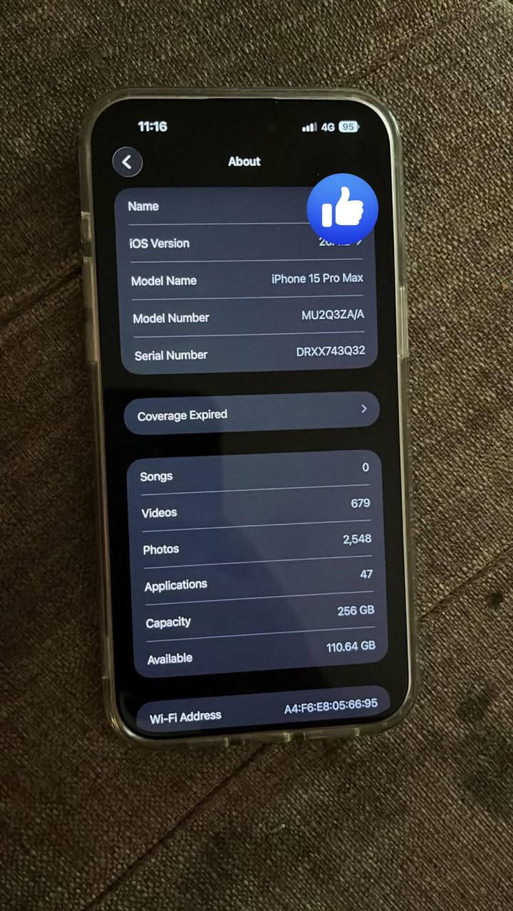 15pro max
Battery 92
Memory 256
الجهاز نضيف حيل مابي اي خدش 
قيم بليرضي الله 

***********
للتواصل واتس اب فقط وشكرا
