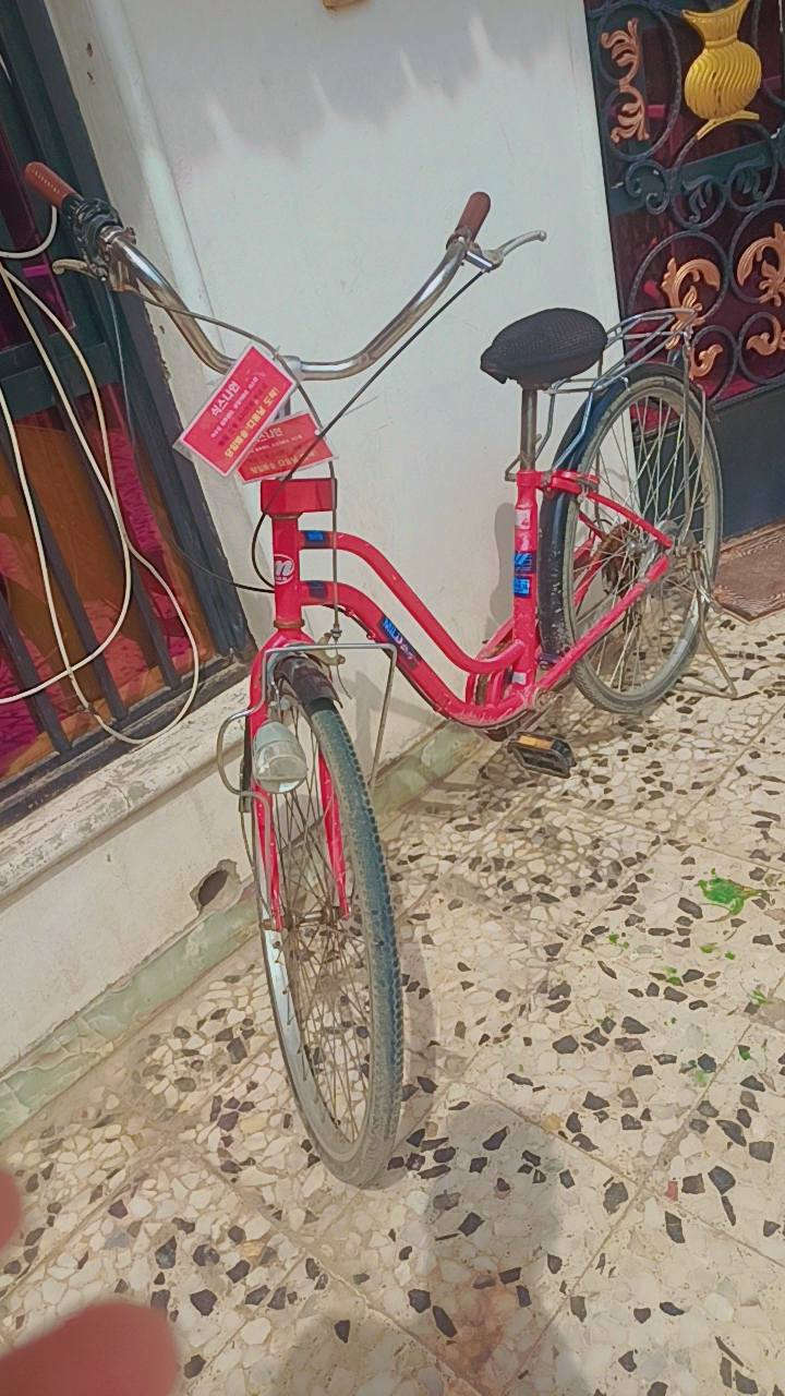 سلام عليكم 
بايسكل بناتي احمر للبيع
بايسكل كامل خفيف وبي عكرب
وبي قفل وبركات بايسكل كامل مرتب ونضيف
بس الايت مالته  مايشتغل يرادله حساس اعتقد
قيم وخذ بغداد كماليه اي استفسار عل رقم ***********
