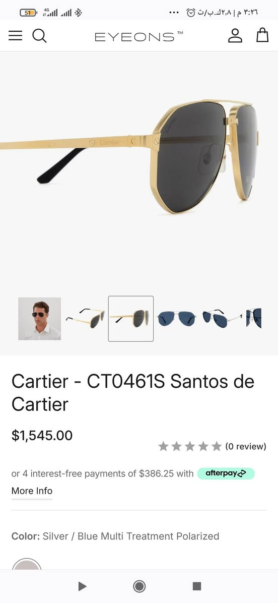 احدث اصدارات بيت المجوهرات العالمى كارتييه 
الاسطوره سانتوس العريقة Santos de cartier ct0461
التحديث الرائع لمجموعه سانتوس الفريده 
لأى استفسار على واتس اب 010 97126262


**إذا كنت صاحب هذا الإعلان وتريد حذفه لأي سبب، رجاءا أرسل رسالة إلى الدعم الفني**