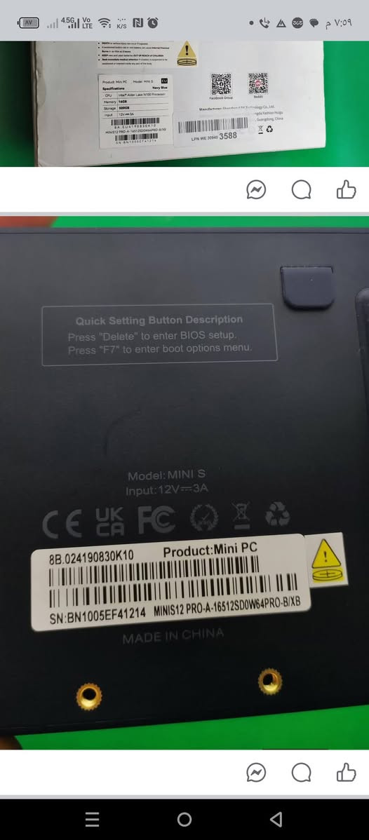 متاح
Mini pc


**إذا كنت صاحب هذا الإعلان وتريد حذفه لأي سبب، رجاءا أرسل رسالة إلى الدعم الفني**