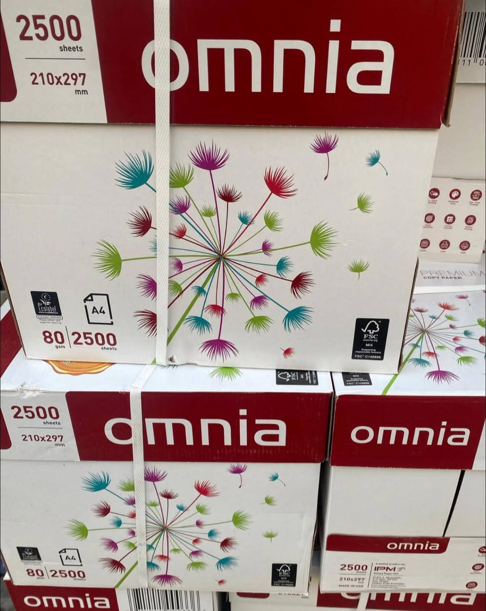 توفر  ورق استنساخ / Omnia / 
* النوع: (ورق تصوير وطباعة فاخر)
* المقاس: A4 (210 × 297 ملم)
* الوزن: 80 gsm (80 غرام/م²)
* عدد الأوراق: 500 ورقة في الرزمة
* بلد المنشأ: الإمارات العربية المتحدة

المميزات المتوقعة لورق 80 غم:
* بياض جيد ووضوح للطباعة.
* انسيابية في السحب داخل الطابعات

         وبسعر 22.500 للكارتون الواحد 
          مع التوصيل مجاني داخل بغداد 
                    اقل طلب 10 كارتون 

يوجد توصيل كميات خارج بغداد
للحجر مراسله على الخاص


**إذا كنت صاحب هذا الإعلان وتريد حذفه لأي سبب، رجاءا أرسل رسالة إلى الدعم الفني**