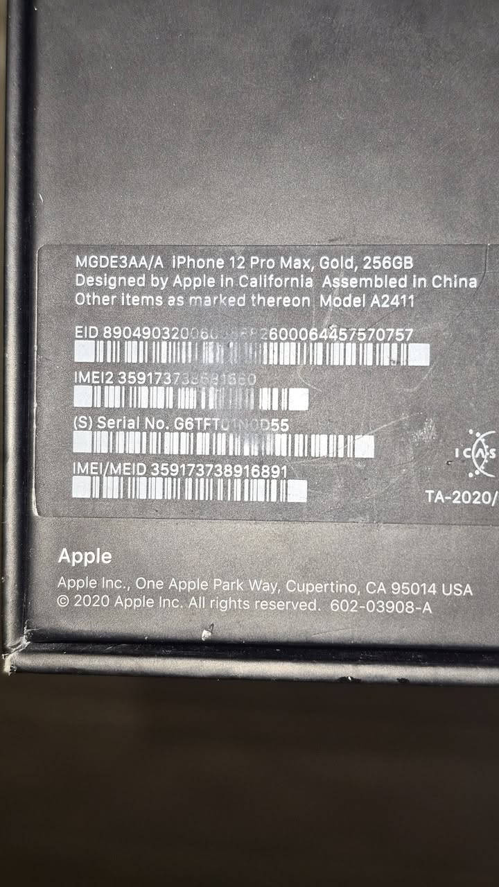 ايفون 12 برو ماكس
💾 ذاكرة 256GB
✅ مكفول من كل شي
❌ ما عده شاشة مبدّلة
✋ على إيدي
🔓 الفيس آيدي شغال 100%
🌍 الموديل: MAAA (شرق أوسط)
🔋 نسبة البطارية: 94%
✨ الجهاز شرط ونظيف – ما معلايه
🔄 عدد دورات الشحن: 366
📦 الملحقات: كارتون فقط
📍 المكان: النجف الأشرف
📞 رقم الاتصال: ***********
💬 واتساب موجود
