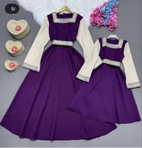 فستان أم وبنت • دابل تركي • مقاسات أم38-46 بنات4-10