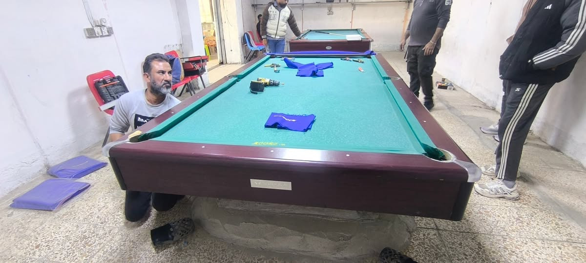 تم انجاز عمل اليوم وبشرط الضمان مع كادر مختص ستفسارمراسلة الصفحا او ***********  واتساب عنوان بغداد حافض القاضي ملاحضة يوجد طاولات بليارد مستعمل و الجديد وجميع مستلزمات البليارد وملحقاتة🇮🇶🇮🎱
