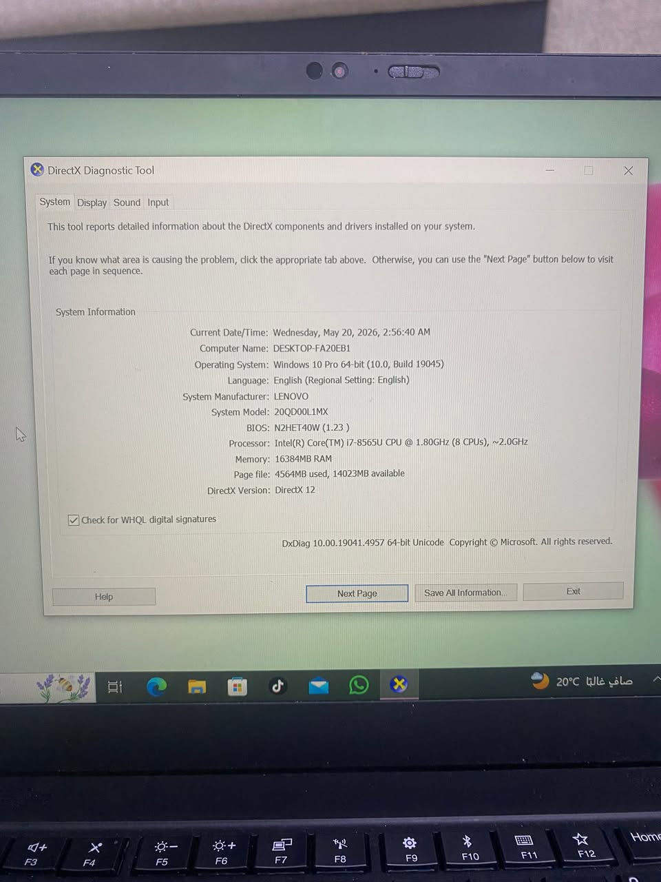 السلام عليكم ورحمة الله
لابتوب لينوفو X1 carbon ثنك باد للبيع 
المواصفات 
core i7 gen 8 
ssd 512 hard 
كارتين خارجي وداخلي 
الخارجي 4گيگا والداخلي 16 گيگا 
وباقي المواصفات موضحه بالصور 
السعر :280 الف


**إذا كنت صاحب هذا الإعلان وتريد حذفه لأي سبب، رجاءا أرسل رسالة إلى الدعم الفني**