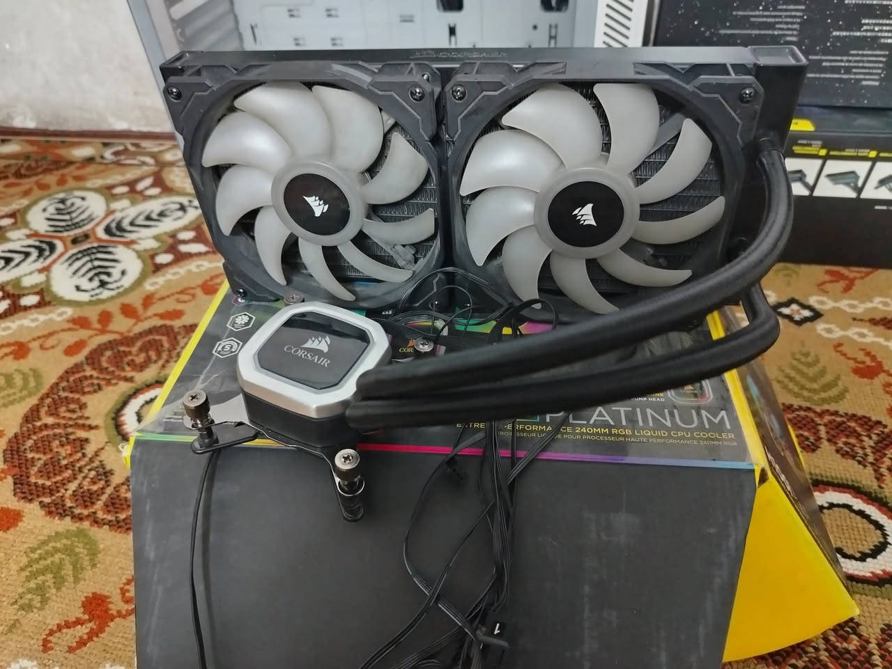 Case deepcool matrexx 55v3
60 الف
------
Cooler corsair H115i PRO 280m
٥٠ الف
------

Ram DDR 4 8g 2*4
٢٥ الف
------
Power supply 650w corsair vs650
٤٠ الف
***********
مكان بغداد الشعب
توصيل موجود داخل بغداد فقط
