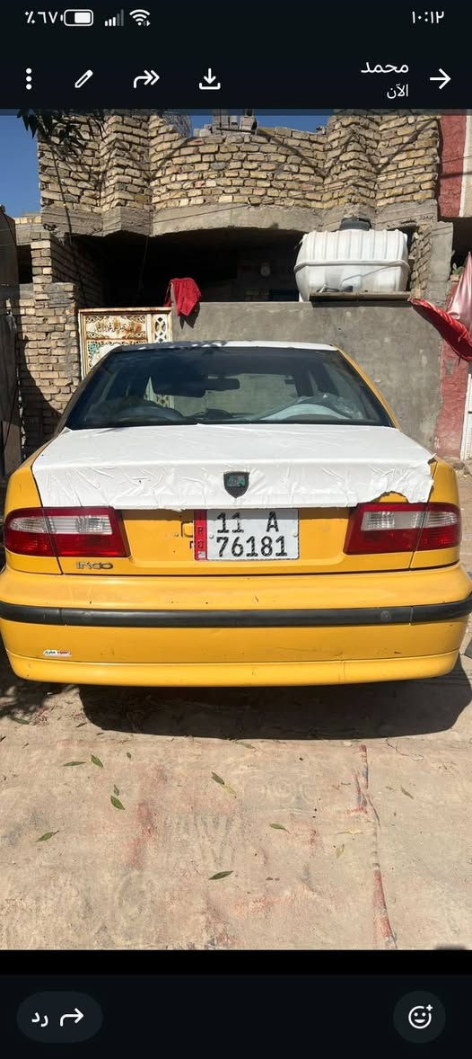 سلام عليكم ورحمة عندي سمند للبيع موديل 12 حلوه خير من الله  السعر 38 اني مكلف بل نشر رقم صاحب السياره ***********
