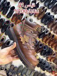 بوت رجالي جلد • مقاس ٤١ • توصيل مجاني