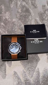 ساعة يد رجالية ماركة COACH New York أصلية 100% كرونوغراف (3 عدادات) مي...