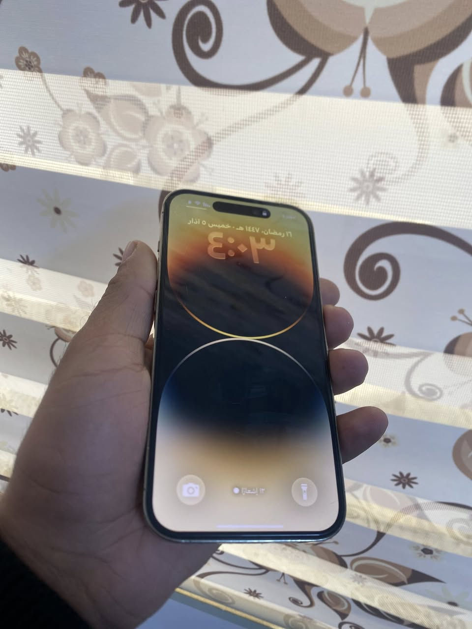 السلام عليكم
ايفون 14 برو الصغير 
ذاكره ١٢٨
بطاريه ٧٥
جهاز نضيف كلش ومابي شي 
ضرره بس الظهر مفطر من حافه كامرات
 كما موضح بالصوره مخلي كفر وضايع 
للبيع فقط
العنوان حي رمضان او اتصل وبيك خير ودلل
***********
