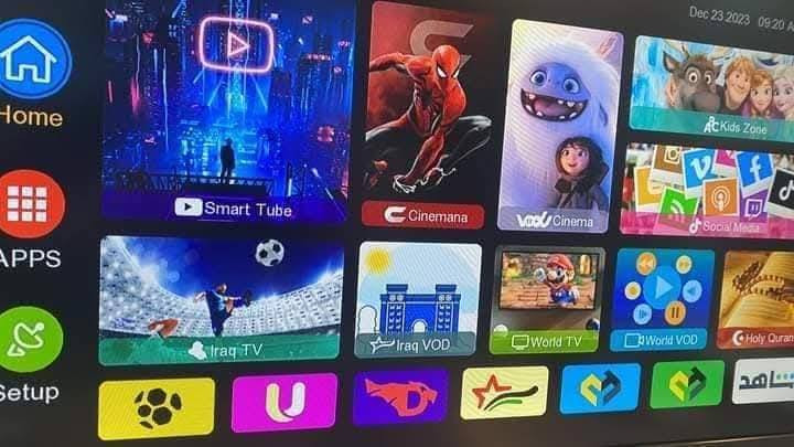 ⚽️⚽️⚽️⚽️⚽️⚽️⚽️⚽️⚽️⚽️⚽️⚽️⚽️
سينمانا_شبكتي_فودو_شوف_شاشتي_المنصه_ويانه تي في_فيو
📺شبيه نظام الأندرويد
📺يحتوي على يوتيوب
📺يحتوي على تطبيق سينمانا جميع الافلام
📺يحتوي على تطبيق شبكتي
📺يدعم جميع شبكات الانترنت
📺 يعمل بدون صحن تلفزيون العراق
📺 لا يتطلب انترنت قوي
📺 مبرمج بأحدث قنوات النايل سات
📺 محدث اخر تحديث
📺يحتوي على القران الكريم
📺يحتوي على الموسيقى والاغاني
📺يحتوي على سات فايندر لضبط الاشاره
📺يحتوي على برنامج ربط الهاتف بالشاشه

سعر الجهاز.  20..الف دينار 

للحجز والاستفسار واتساب   ***********
