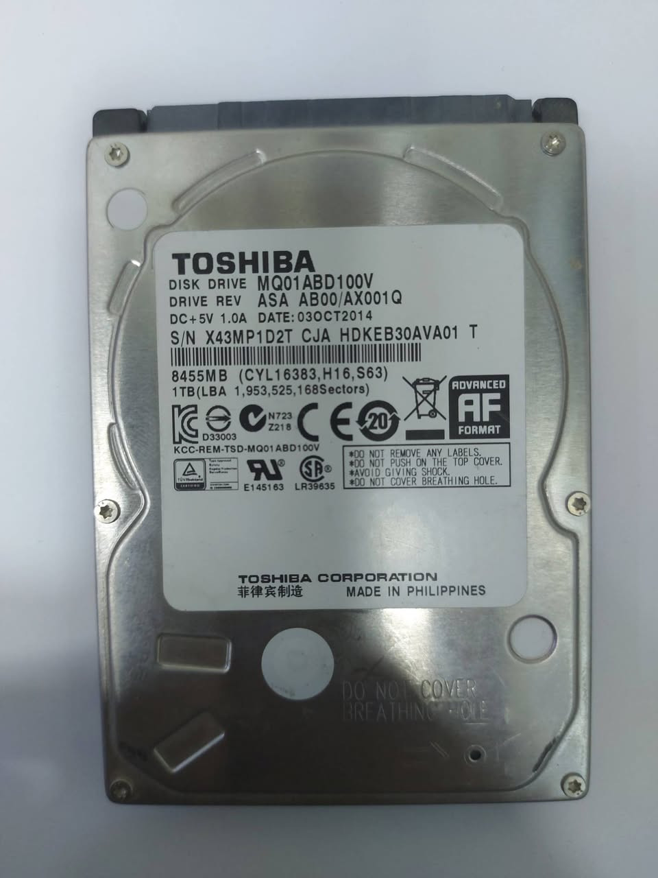 السلام عليكم
هارد توشيبا 1TB
هارد سامسونج 750 GB
راك USB3 
شغالات وعالفحص
كلهن ب 150 الف 
مكاني نجف  ***********
توصيل 5 الف 
اذا سعرهن هواي خلي السعر الي يعجبك 
واذا سعرهن قليل أمانة الله تگلي 😄😄

