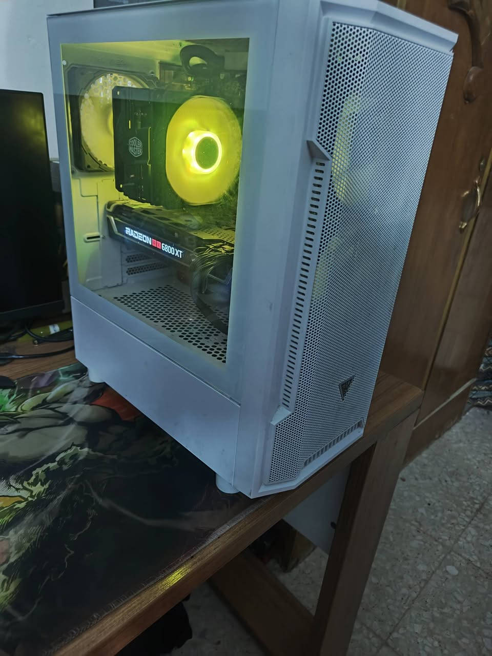 حاسبه حلوة نضيفه متروكه ماستخدمها
تبريد غازي كولر ماستر دبل فان

Amd rx 6800xt 16vram xfx

16gb ram 3200 black wolf

Ssd 2tb m.2 bullet

MB b660 gigabyte

Power Supply 750 gold

Case athena

رقمي 

***********
